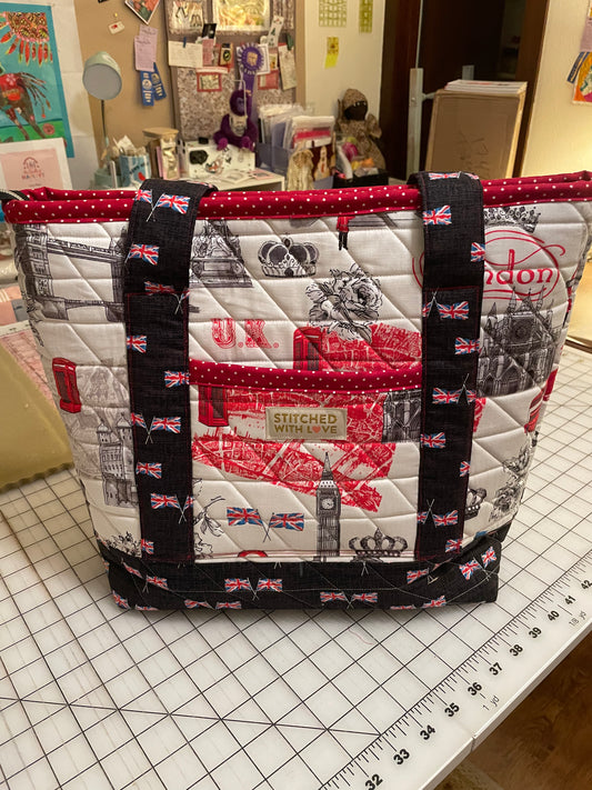 British Themed Quilted Handbag
