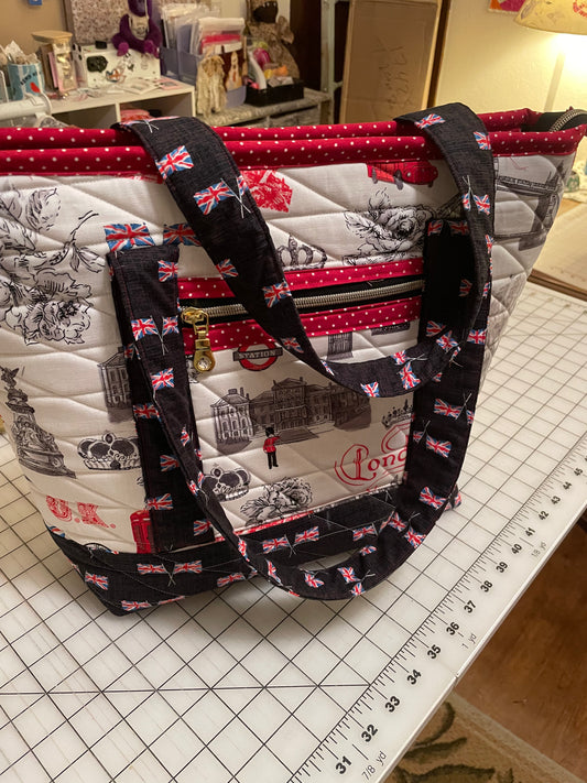 British Themed Quilted Handbag