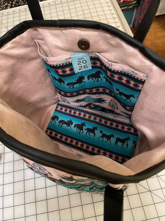 Horse Theme Bucket Bag